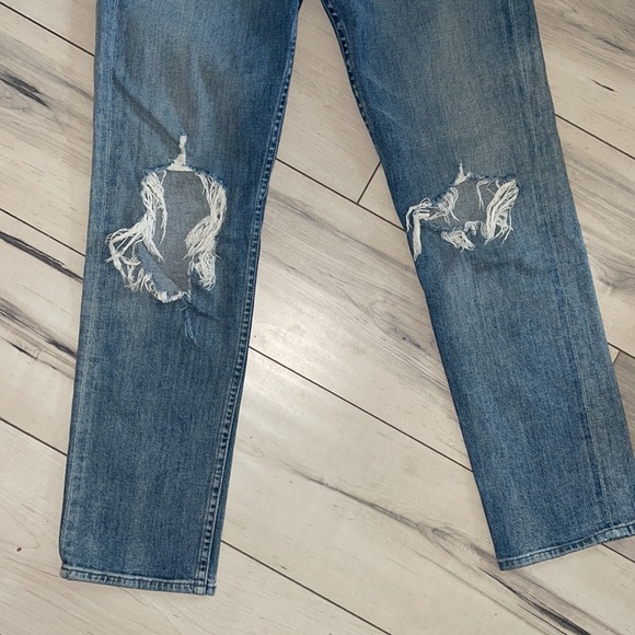 Mother Jeans The Tomcat Ankle Helter Skelter lightening bolt distressed jeans 27 - Picture 6 of 15